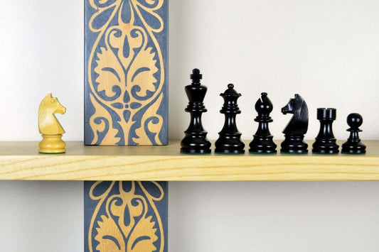 Mūžīga elegances šaha figūras <br>Izgatavotas no ebonizēta bukša koka
