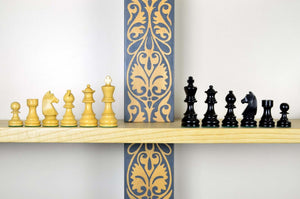 Peças de Xadrez Elegância Intemporal <br>Fabricadas em Buxo Queimado